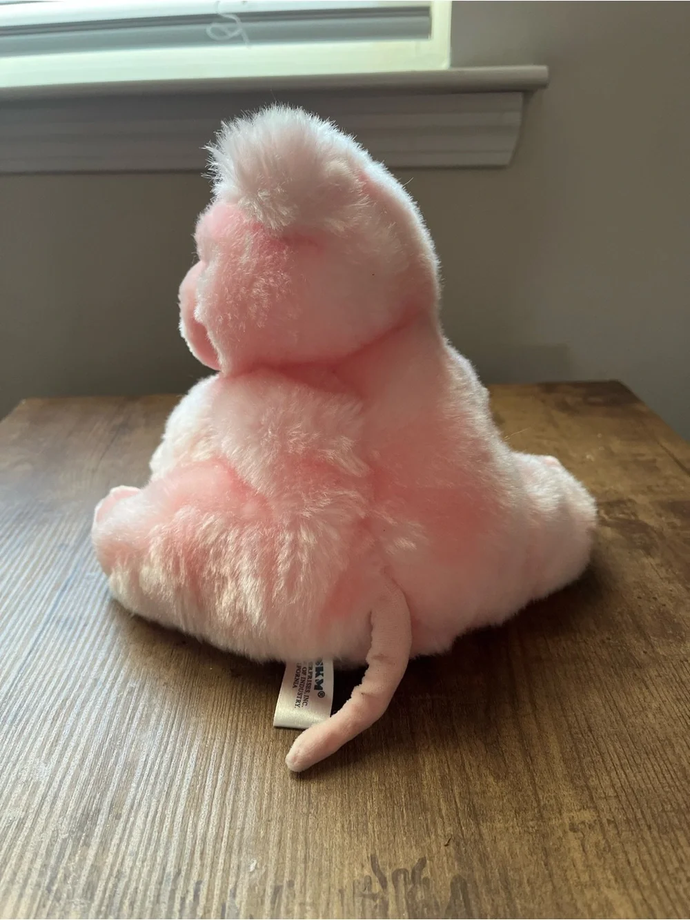 Vintage Soft Pink Pig Plush Toy SKM brand Sitting Stuffed animal cuddly